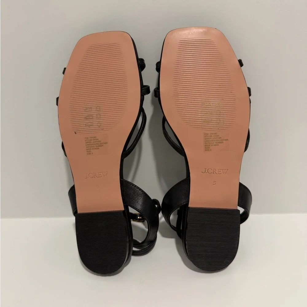 New J. Crew Capri buckle sandals in black leather size 5 CH300 $148